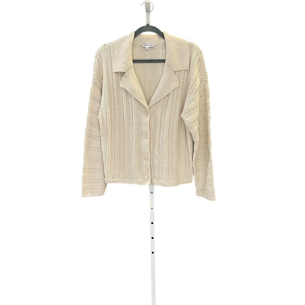 Cream Knit Button-Up Cardigan … size large